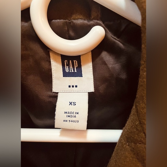 SOLD! Brown Wool Pea Coat Gap Winter Utility Jacket - Picture 4 of 7